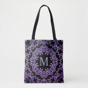 Monogram Lila Filigree Motif Tote Bag