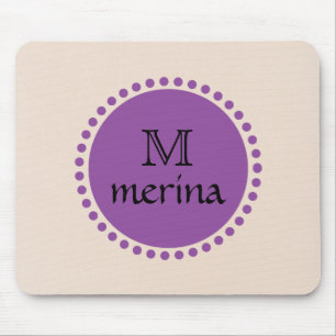 Monogram Lila Gold Circle Mousepad