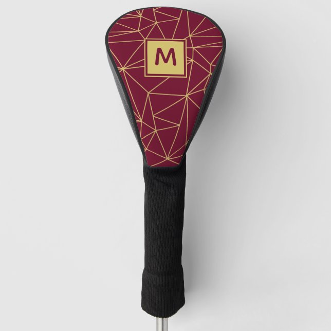 Monogram Lila Gold Geometric Abstrakt Pattern Golf Headcover (Vorderseite)