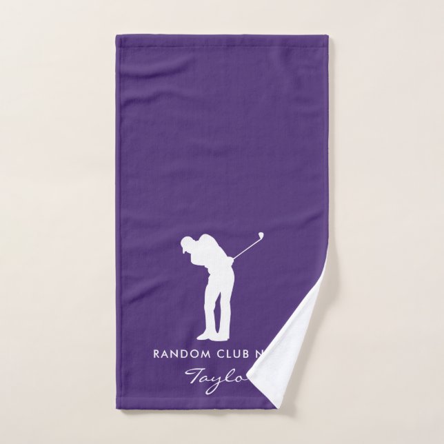 Monogram Lila Golfklubmitglieder Name Custom Handtuch (Handtuch)