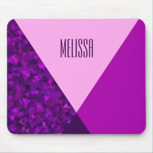 Monogram Lila Pink Geometric Mousepad