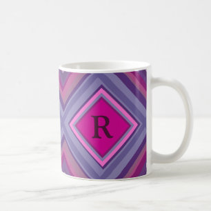 Monogram Lila rosa, rosafarbenes Muster Kaffeetasse
