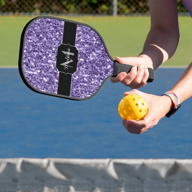 Monogram, lila Ultra-violetter Glitzer Pickleball Schläger (InSitu)