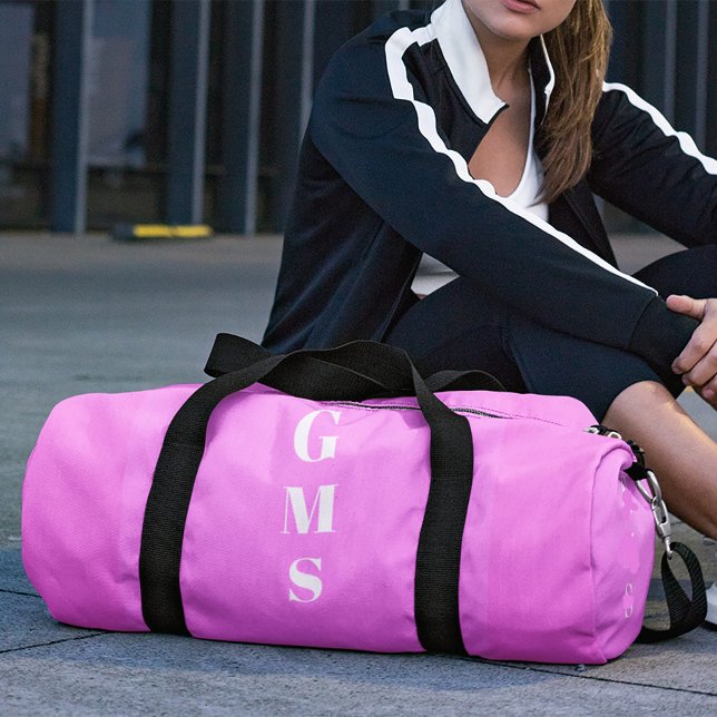 Monogram Lila White Modern Gym Duffle Bag (Von Creator hochgeladen)