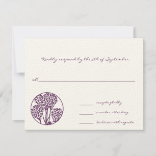 Monogram Lila Wild Blume Wedding RSVP