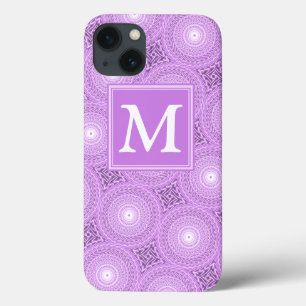 Monogram-lilac-lila Kreise Muster Case-Mate iP iPhone Hülle