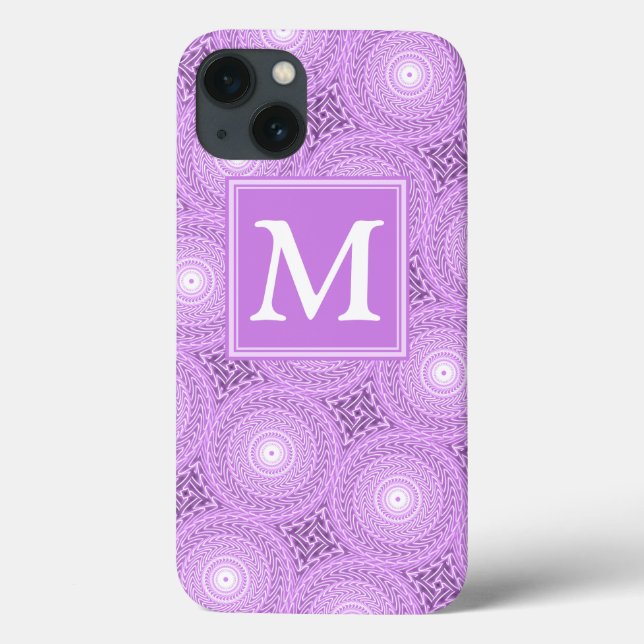 Monogram-lilac-lila Kreise Muster Case-Mate iP iPhone Hülle (Rückseite)
