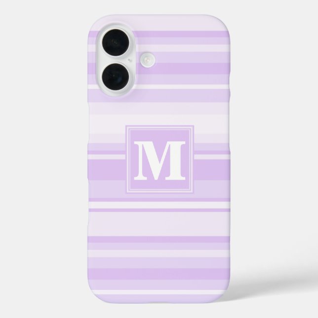 Monogram-Lilastreifen Case-Mate iPhone Hülle (Rückseite)
