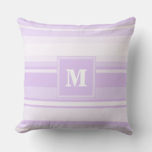 Monogram-Lilastreifen Kissen
