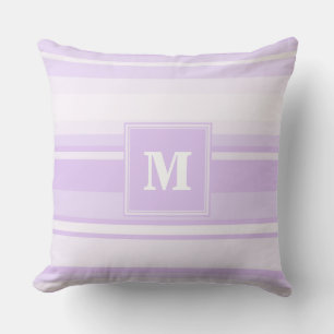 Monogram-Lilastreifen Kissen