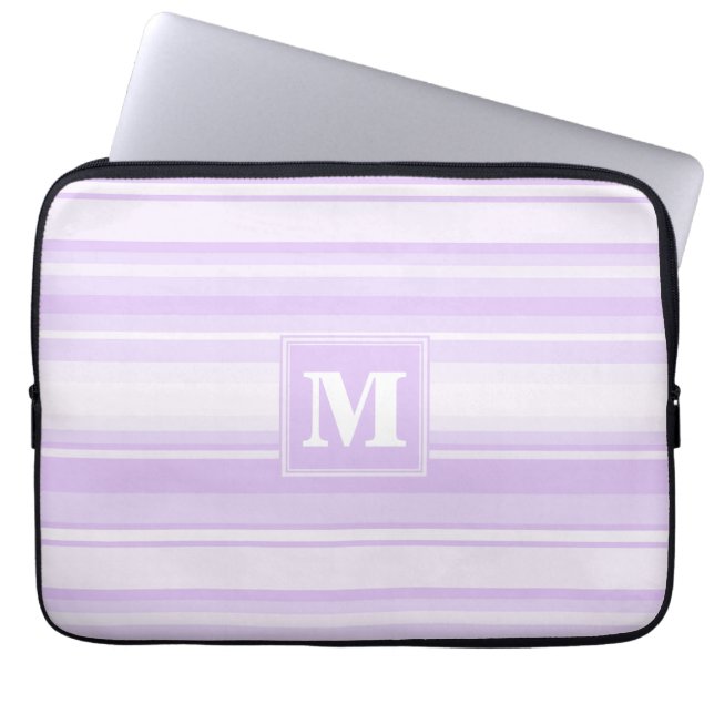 Monogram-Lilastreifen Laptopschutzhülle (Vorderseite)
