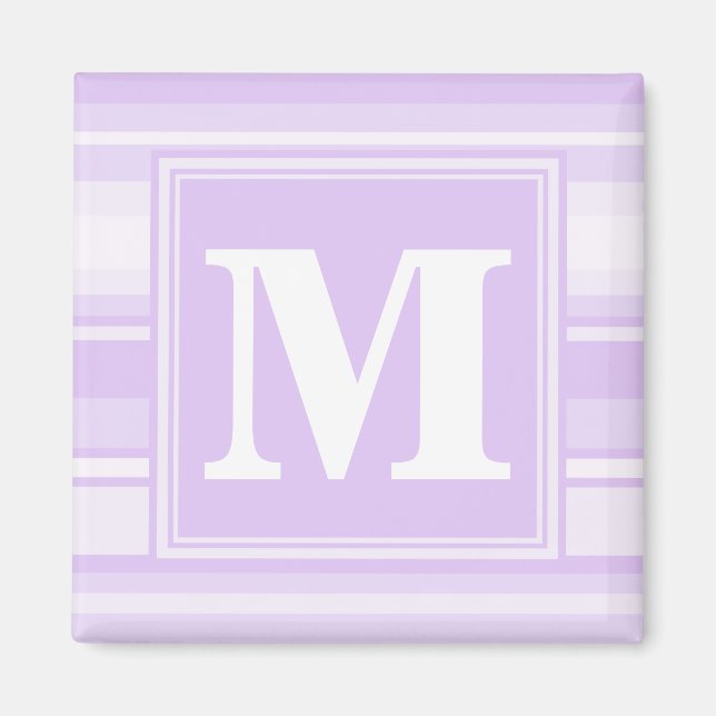Monogram-Lilastreifen Magnet (Vorne)