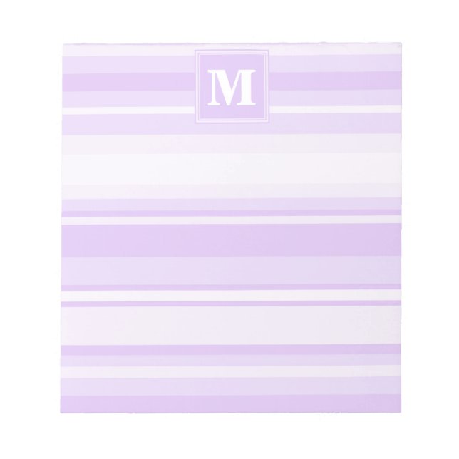 Monogram-Lilastreifen Notizblock (Vorderseite)