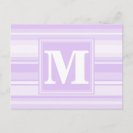 Monogram-Lilastreifen Postkarte