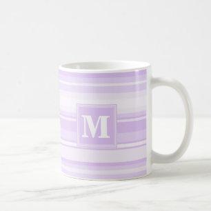 Monogram-Lilastreifen Tasse