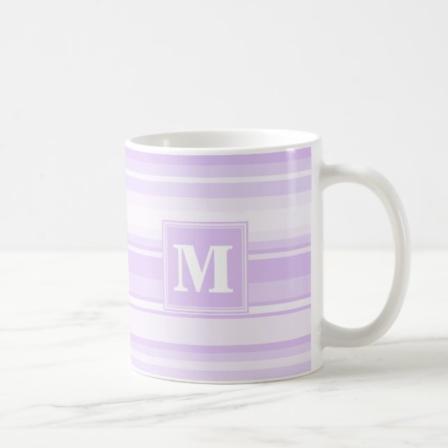 Monogram-Lilastreifen Tasse (Rechts)