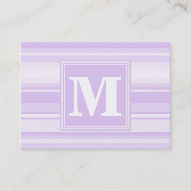 Monogram-Lilastreifen Visitenkarte (Vorderseite)