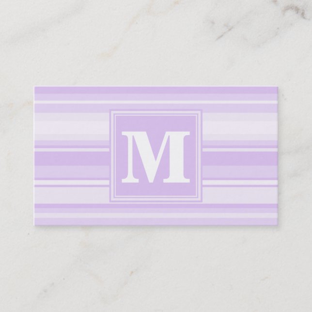 Monogram-Lilastreifen Visitenkarte (Vorderseite)