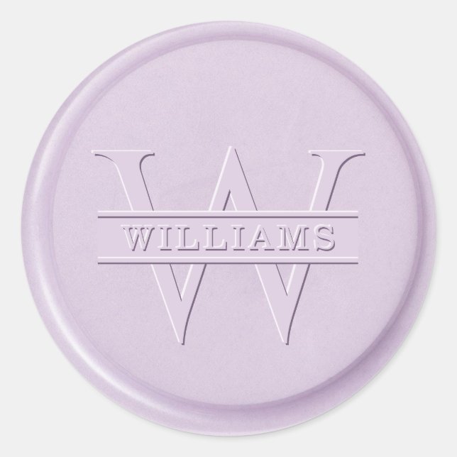 Monogram Liliac Wax Siegel Sticker (Vorderseite)