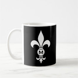 Monogram-Lilie Modernes Einfaches Schwarzweiß Tasse