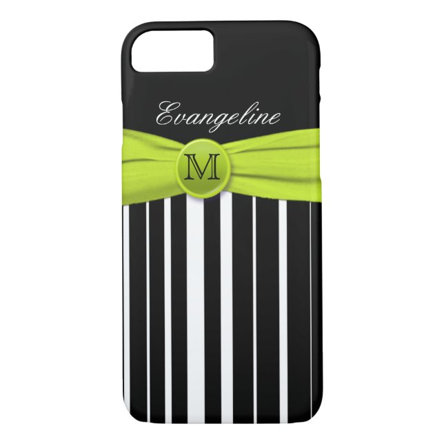 Monogram Limon Black Striping iPhone 7 Case (Rückseite)