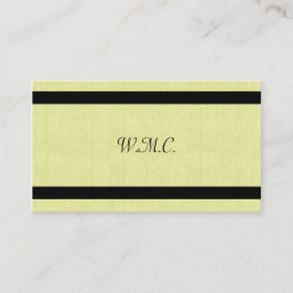 Monogram-Linen und schwarze Grenze Visitenkarte