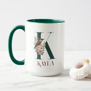 Monogram Little Bird Custom Personalisiert K Initi Tasse