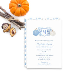 Monogram Little Pumpkin on Way Boy Baby Shower Einladung