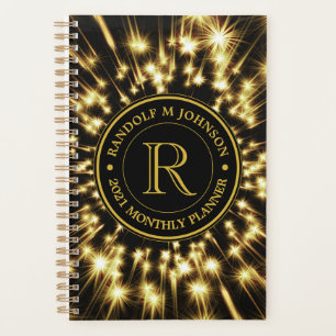 Monogram Logo 2021 Shooting Stars Gold Black Planer