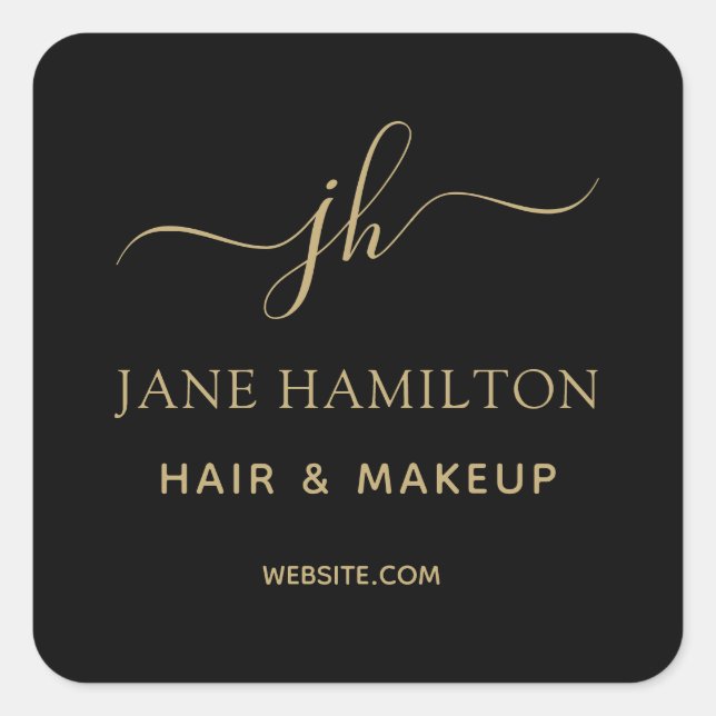 Monogram-Logo-Aufkleber Quadratischer Aufkleber (Vorderseite)