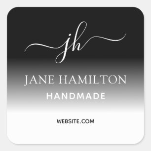 Monogram-Logo-Aufkleber Quadratischer Aufkleber