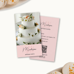 Monogram Logo Bakake Cake Pink Visitenkarte