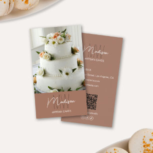 Monogram Logo Bakery Brown Visitenkarte