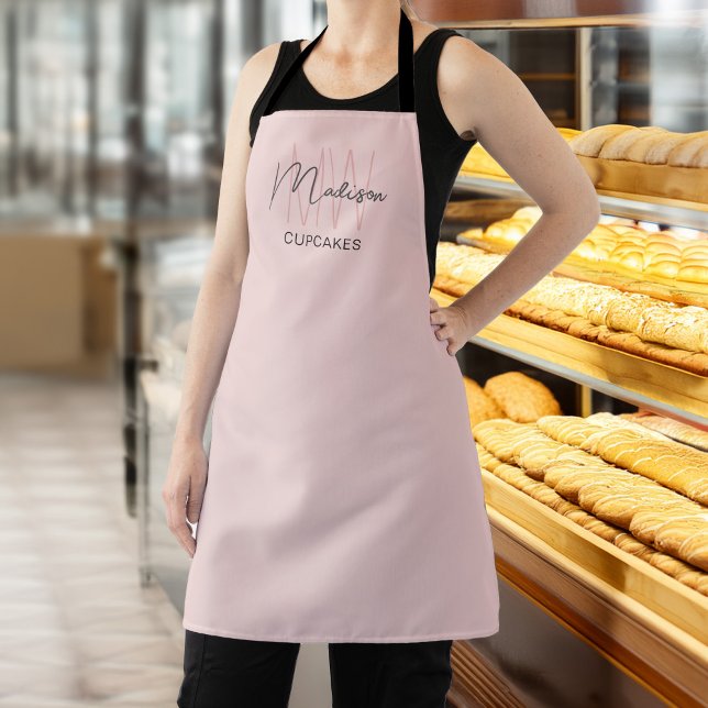 Monogram Logo Bakery Pink Schürze (Monogram Logo Bakery Pink Apron)