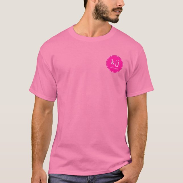 Monogram Logo Makeup Artist Business Pink T-Shirt (Vorderseite)