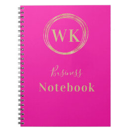 Monogram Logo Pink Gold Business Notes Notizblock