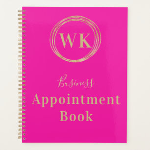 Monogram Logo Pink Gold Business Termin Buch Planer