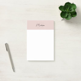 Monogram Logo Rosa Modern Minimalistisch Post-it Klebezettel