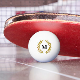 Monogram Lorberkranz Gold Tischtennisball