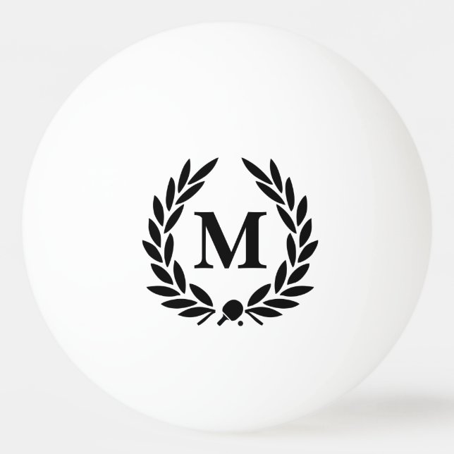 Monogram Lorberkranz SW Tischtennisball (Vorderseite)