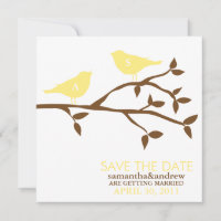 Monogram Love Birds Wedding Save the Date