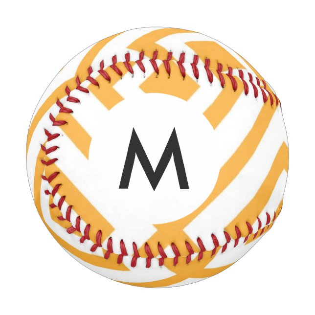 Monogram Lozenge-förmiges geometrisches Muster Baseball (Vorderseite Links)