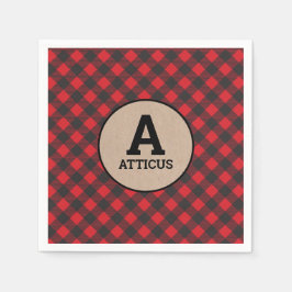 Monogram Lumberjack Buffalo Kariert Serviette