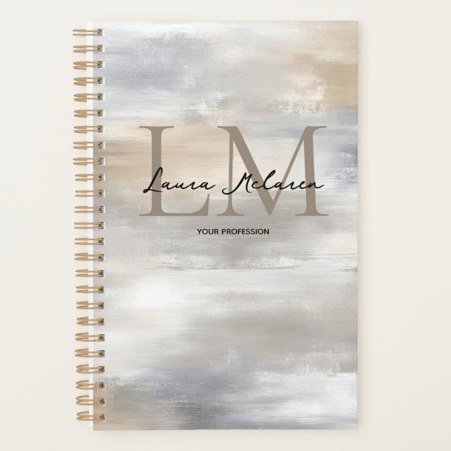 Monogram Luxe Ästhetik Metall Planner Planer (Vorderseite)