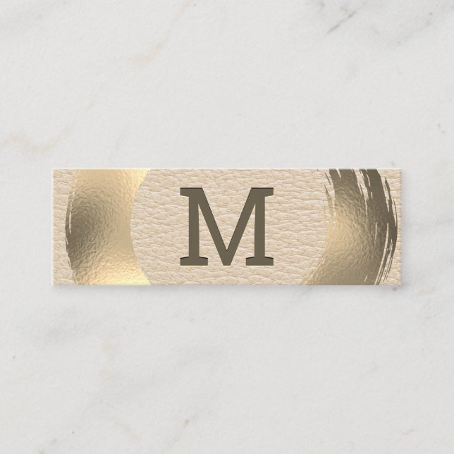 Monogram Luxury | Gold gebürstet Mini Visitenkarte (Vorderseite)