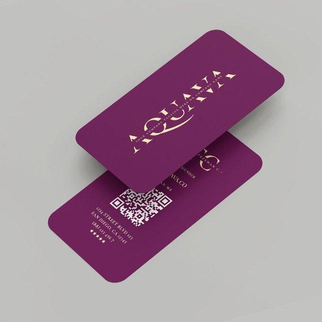 Monogram Luxus Lila Gold Visitenkarte (Modern Company Monogram Luxury Purple Gold Business Card
)