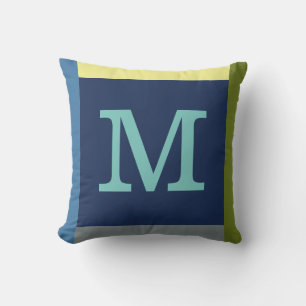 Monogram M Außenkissen mit Farbrahmen Kissen