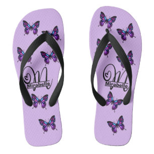Monogram M Butterfly Flip Flops - Name anpassen