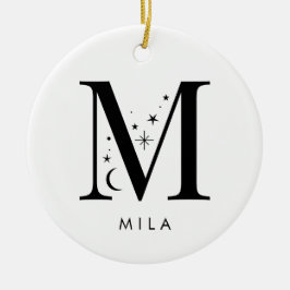 Monogram M Celestie Name Keramik Ornament