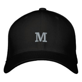 Monogram M Initial Letter Flexfit Wool Bestickte Baseballkappe